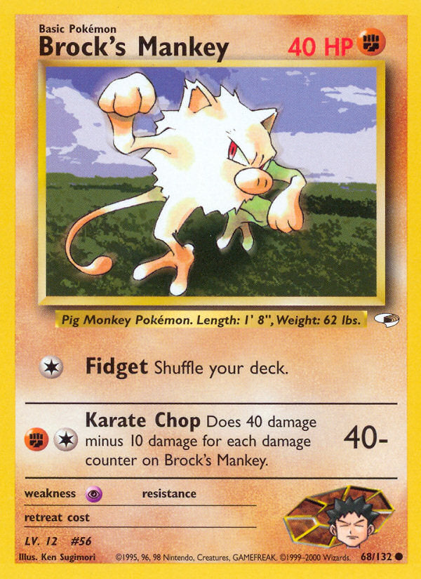 Gym Heroes Brock's Mankey #68/132 unlimited